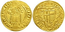Trier, Erzbistum
Werner von Falkenstein, 1388-1418
Goldgulden o.J. Oberwesel. 3,47 g. sehr schön/vorzüglich, winz. Henkelspur