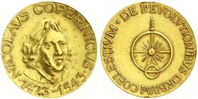 Astronomie
Goldmedaille o.J. auf Nikolaus Kopernikus. 2,58 g. 333/1000. vorzüglich, Randfehler und Prüfkerben