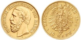 Baden
Friedrich I., 1856-1907
10 Mark 1876 G. sehr schön