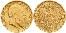 Baden
Friedrich I., 1856-1907
10 Mark 1906 G. gutes sehr schön, winz Randfehler