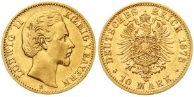 Bayern
Ludwig II., 1864-1886
10 Mark 1878 D. vorzüglich