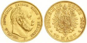 Preußen
Wilhelm I., 1861-1888
10 Mark 1888 A. vorzüglich/Stempelglanz