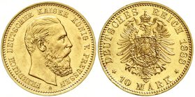 Preußen
Friedrich III., 1888
10 Mark 1888 A. fast Stempelglanz, Erstabschlag