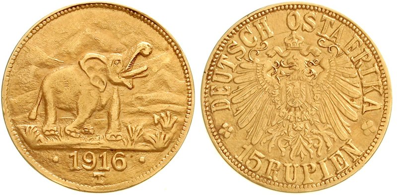 Deutsch-Ostafrika
Notmünzen aus Tabora, 1916
15 Rupien 1916 T. Elefant. Grosse...