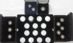 10 moderne, kleine Gold-Gedenkmünzen und eine Goldmedaille: 3 X Togo Griechische Götter 2007 je 1,24 g., 2 X 0,5 g. 2016 Elfenbeinküste und Kongo, 5 E...