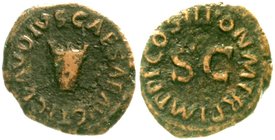 Kaiserzeit
Claudius 41-54
Quadrans 41 Rom. Modius/Schrift um SC. fast sehr schön