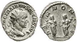 Kaiserzeit
Trajan Decius, 249-251
Antoninian 249/251 n.Chr. Drap. Brb. m. Strahlenbinde r./PANNONIAE. Die beiden Pannoniae stehen nebeneinander. vor...