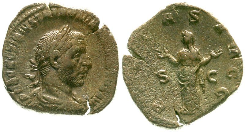 Kaiserzeit
Trebonianus Gallus, 251-253
Sesterz 251/253. Bel., drap. Brb. r./PI...