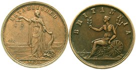 Australien
Victoria, 1837-1901
2 Stück: Penny Token o.J. Sydney J.M. Leigh Tobacconist und "1836" Smith, Peate & Co. Grocers. sehr schön
