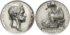 Dänemark
Frederik VI., 1808-1839
Silbermedaille 1839 v. Christensen, a.s. Tod. Bel. Kopf r./Trauergestalt mit Urne. 44,4 mm; 44,55 g. vorzüglich, be...