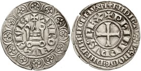 Frankreich
Philippe III., 1270-1285
Gros tournois o.J. Mit rundem O. gutes sehr schön, Schrötlingsfehler am Rand
