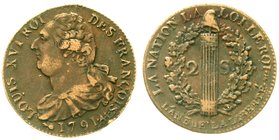 Frankreich
Ludwig XVI., 1774-1793
2 Sols 1791 AA, Metz. gutes sehr schön