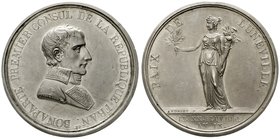 Frankreich
Konsulat unter Napoleon Bonaparte, 1799-1804
Silbermedaille AN IX (1801) von Bertrand Andrieu. Uniformierte Büste n.r., Umschrift beginnt...