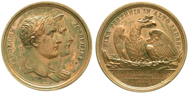 Frankreich
Napoleon I., 1804-1814, 1815
Bronzemedaille An XIII (1804) v. Brene...
