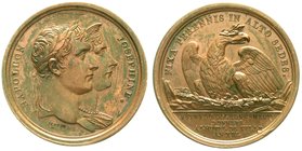 Frankreich
Napoleon I., 1804-1814, 1815
Bronzemedaille An XIII (1804) v. Brenet, a.d. Kaiserkrönung. Brb. Napoleon und Josephine r./Adler im Nest. 3...