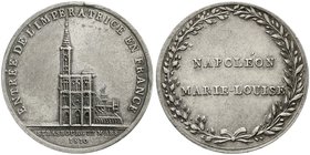 Frankreich
Napoleon I., 1804-1814, 1815
Silbermedaille 1810 v. Courtot, a.d. Ankunft der Kaiserin Marie-Louise in Frankreich. Strassburger Münster/S...