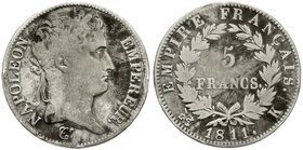 Frankreich
Napoleon I., 1804-1814, 1815
5 Francs 1811 K, Bordeaux. schön