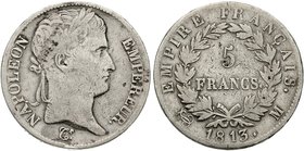 Frankreich
Napoleon I., 1804-1814, 1815
5 Francs 1813 M, Toulouse. schön, Randfehler