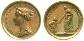 Frankreich
Napoleon I., 1804-1814, 1815
Miniatur-Bronzemedaille o.J.(1821) signiert N. Auf seinen Tod. In griechischer Sprache. Büste Josephina l./F...