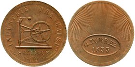 Frankreich
Louis Philippe I., 1830-1848
Probe/Essai 5 Francs in Kupfer (Module) 1833, Torres. 16,81 g. vorzüglich/Stempelglanz, schöne Patina, sehr ...