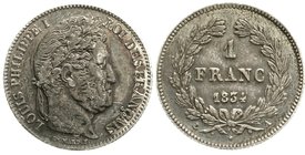 Frankreich
Louis Philippe I., 1830-1848
1 Franc 1834 A, Paris. sehr schön/vorzüglich, kl. Kratzer, schöne Patina
