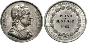 Frankreich
Napoleon III., 1852-1870
Silber-Prämienmedaille 1863 (graviert) v. Caqué. Ehrung f.d. Pianisten u. Couppey-Schüler M. Stolz. Brb. A. Gret...
