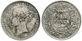 Großbritannien
Victoria, 1837-1901
Sixpence 1871. Stempel Nr. 18. fast Stempelglanz, fein getöntes Prachtexemplar