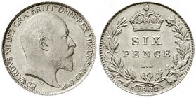 Großbritannien
Edward VII., 1901-1910
Sixpence 1902. vorzüglich/Stempelglanz