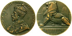 Großbritannien
George V., 1910-1936
Bronzemedaille 1924 von Mackennal und Metcalfe. British Empire Exhibition. 51 mm. vorzüglich, Kratzer und Randfe...