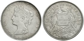 Guatemala
Republik, seit 1839
Peso 1882. sehr schön, winz. Randfehler
