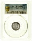 Haiti
10 Centimes 1881. PCGS Grading MS65. selten in dieser Erhaltung