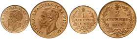 Italien
Vittorio Emanuele II., 1861-1878
2 Stück: 1 und 2 Centesimi 1861 M. beide Polierte Platte, selten