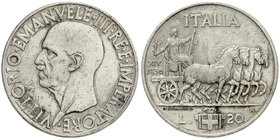 Italien
Vittorio Emanuele III., 1900-1946
20 Lire 1936 XIV. sehr schön/vorzüglich, selten
