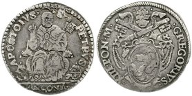 Italien-Kirchenstaat
Gregor XIII., 1572-1585
Testone o.J. Ancona. Sitzender Petrus mit Schlüssel. sehr schön, schöne Patina