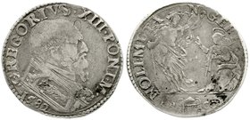 Italien-Kirchenstaat
Gregor XIII., 1572-1585
Testone 1582, Ancona. Brustb. n.r./Christus vor Maria Magdalena. fast sehr schön