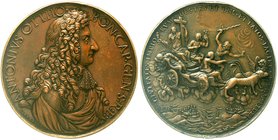 Italien-Kirchenstaat
Alexander VII., 1655-1667
Bronzemedaille o.J. von Ortolani. Auf den General in päpstlichen Diensten und Heerführer der päpstlic...