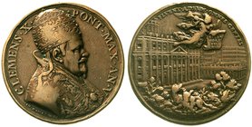 Italien-Kirchenstaat
Clemens X., 1670-1676
Bronzemedaille 1674, von Hamerani. Ankündigung des Heiligen Jahres 1675. Originalprägung. 41 mm. fast seh...