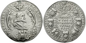 Haus Habsburg
Ferdinand III., 1637-1657
Silbermedaille 1641 v. Hans Georg Bahre. Auf den in diesem Jahr abgehaltenen Reichstag. Kaiserkrone und gefl...