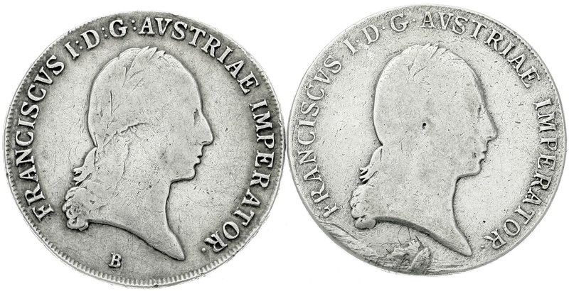 Haus Habsburg
Franz II.(I.), 1792-1835
2 Stück: Konventionstaler 1815 B, Kremn...