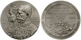 Haus Habsburg
Franz Joseph I., 1848-1916
Silberne Schützenmedaille 1901. von Pawlik. Huldigungsschießen in Baden bei Wien, anlässlich des 50. Verlob...