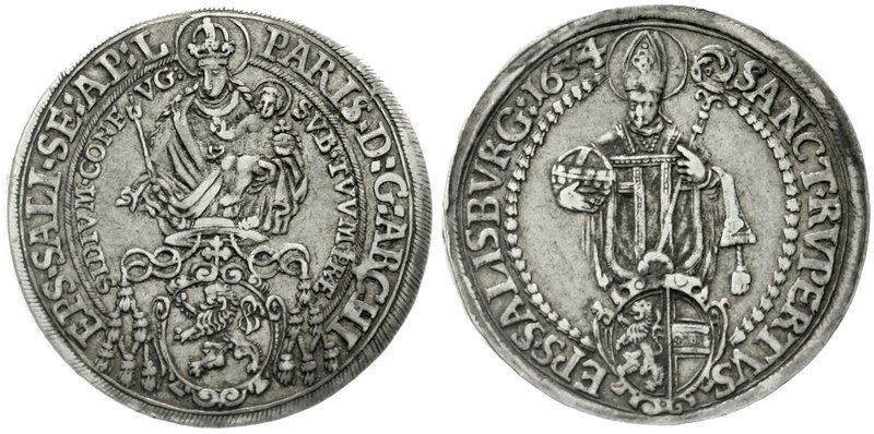 Salzburg
Paris von Lodron, 1619-1653
Reichstaler 1634 von var. Stempeln. sehr ...