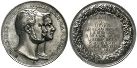 Anhalt-Bernburg, Stadt
Silbermedaille, graviert 1932 zur Silberhochzeit von Bruder A. Mollweide und Gattin H. geb. Bölsche, Loge Alexius zur Beständi...