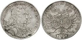 Bayern
Karl Albrecht, 1726-1745
Vikariatstaler 1740, Mannheim. Gestaffelte Brb. Karl Albrechts und Karl III. Philipp von der Pfalz n.r./2 Wappen auf...