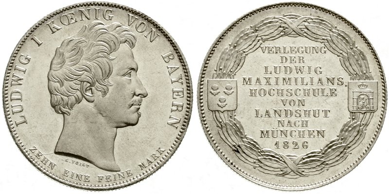 Bayern
Ludwig I., 1825-1848
Geschichtstaler 1826. Verlegung der Ludwig Maximil...