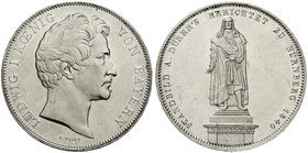 Bayern
Ludwig I., 1825-1848
Geschichtsdoppeltaler 1840. Dürerstandbild. Randschrift A. gutes vorzüglich, min. berieben