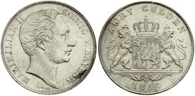 Bayern
Maximilian II. Joseph, 1848-1864
Doppelgulden 1854. vorzüglich/Stempelglanz, winz. Randfehler, selten