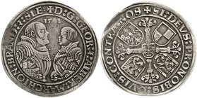 Brandenburg-Franken
Georg und Albrecht, 1527-1543
Taler 1541. sehr schön, Schrötlingsfehler