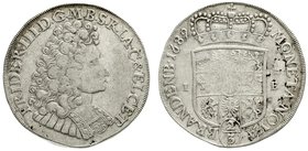 Brandenburg/Preußen
Friedrich III., 1688-1701
2/3 Taler 1689 IE, Magdeburg. fast sehr schön