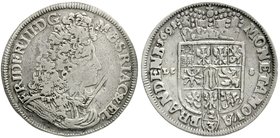 Brandenburg/Preußen
Friedrich III., 1688-1701
2/3 Taler 1691 LCS Berlin. schön/sehr schön, interessante Überprägungsspuren