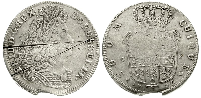 Brandenburg/Preußen
Friedrich I., 1701-1713
2/3 Taler 1706 CS, Berlin. schön/s...